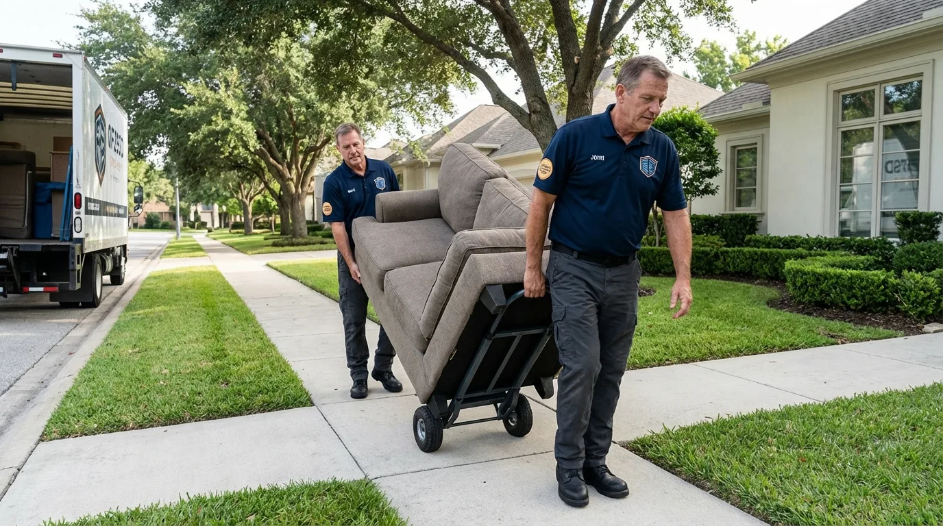 Local residential moving crew loading furniture in Cross Plains, WI